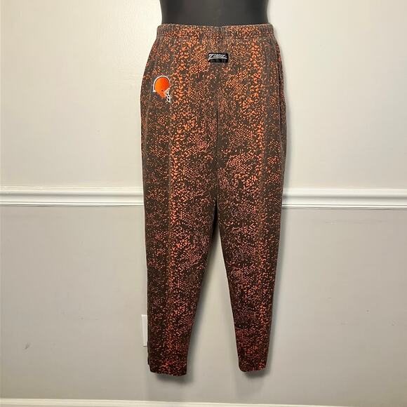 VTG 90's CLEVELAND BROWNS Zubaz Snakeskin Print Pants Size L Helmet Logo NEW - Picture 1 of 8